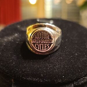Vintage Harley-Davidson Motorcylces Sterling Silver Ring Men's 9 Or 10 Jewelry